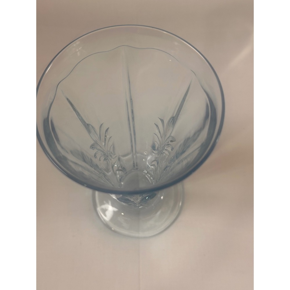 Fostoria Baroque Azure Blue Footed Tumblers 6 inch Glass Set of 3 - Picture 5 of 14